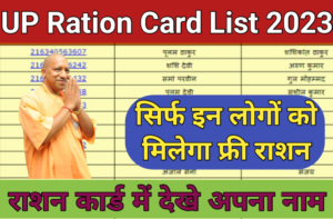 UP Ration Card List 2023 ; राशन कार्ड की नई सूचि जारी , देखे अपना नाम :-