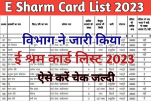 E Shram Card List Kaise Dekhe:- घर बैठे मोबाइल फोन से चेक करें ई श्रम कार्ड लिस्ट और जाने अपना पेमेंट स्टेट्स